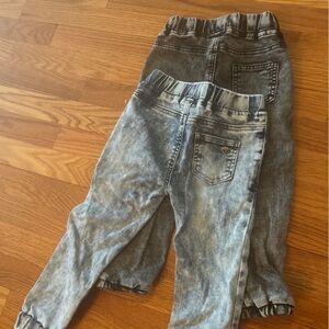 George Hats 4/5T Denim Jogger Pants Acid Wash Blue Black Bundle